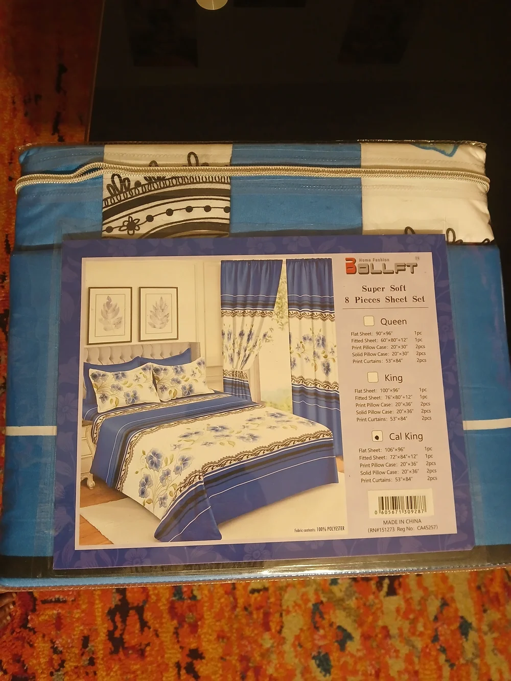 & Other Stories Blue and White Floral 8-Piece Sheet Set